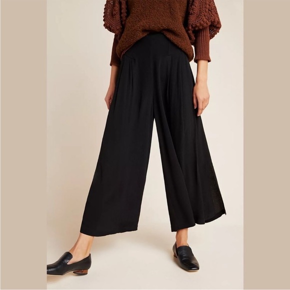 Anthropologie Maeve Bristol Wide-Leg Pants Black Small - Picture 10 of 10